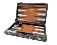 Italfama Folding Leatherette Backgammon Set in Black and Beige