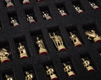 Manopoulos Greek Roman Army Metal Chess Set with Wooden Case - Small