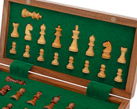Deluxe Hardwood Folding Travel 25cm Magnetic Chess Set