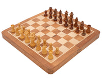 Deluxe Hardwood Folding Travel 30cm Magnetic Chess Set