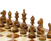 Fierce Knight Sheesham Staunton Chessmen - 7.6cm Including Dark Wood Case