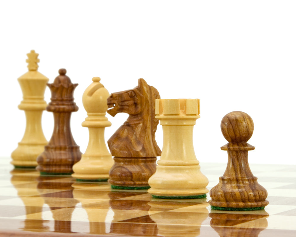 Fierce Knight SO Staunton Chessmen 7.6cm Including Dark Wood Case