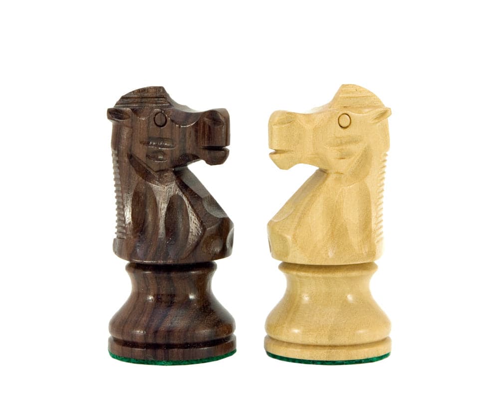 Rosewood and boxwood knights from the French Knight Series 3.25-inch Staunton chess pieces set
