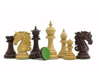 The Kingsgate Rosewood Chessmen, 4.25 inch ornate handcrafted pieces with weighted bases and billiard cloth, perfect for 21.7 inch board