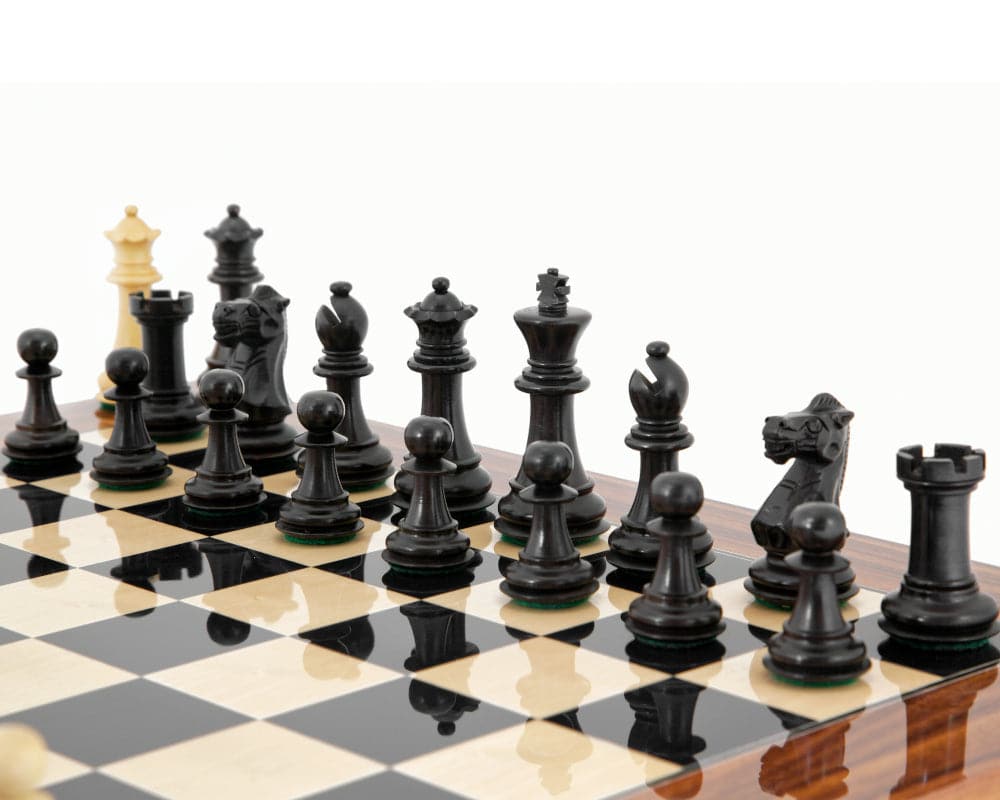 Kingsclere EO Staunton Chess Pieces 2.5 Inches Traditional Staunton Design on Chessboard
