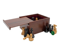 The 1850 London Exact Replica Limited Number Edition Ebony Chess Pieces - 8.9cm Including Case
