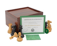 The 1850 London Exact Replica Limited Number Edition Ebony Chess Pieces - 8.9cm Including Case