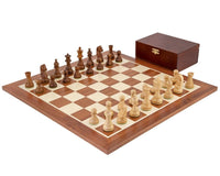 Down Head Grand Sheesham Championship Chess Set with solid wood chessmen and polished wooden chess board with box.