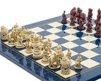 The Berkeley Chess Alice in Wonderland Cardinal Blue Chess Set