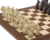 The Berkeley Chess Royal Beasts Russet and Palisander Grand Chess Set