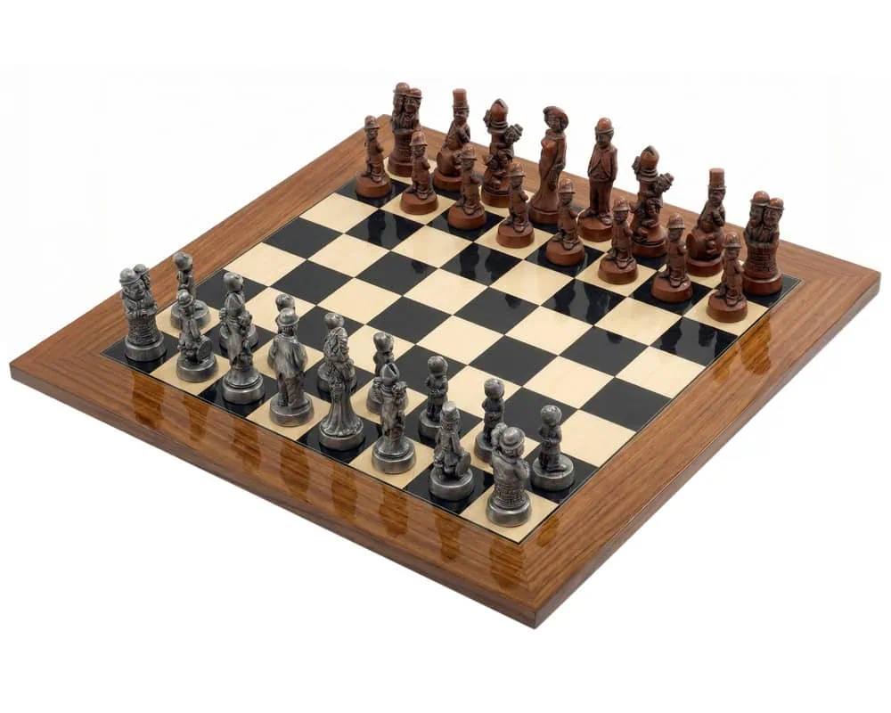 The Berkeley Chess Movie Stars Metal & Palisander Grand Chess Set