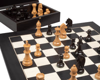 The Down Head Knight and Black Deluxe Chess Set with Case