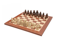 The Regency Isle of Lewis and Mahogany Mid-Sized Chess Set