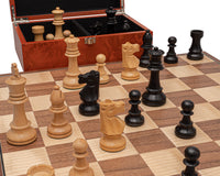 The Conquest Walnut and Black Folding Chess Set
