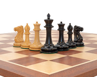 The JJ Cooke Edition Black and Mahogany Chess Set with Case and Clock