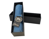 The Manopoulos Suede Roll-Up Travel Backgammon Set - RAF Blue