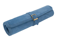 The Manopoulos Suede Roll-Up Travel Backgammon Set - RAF Blue